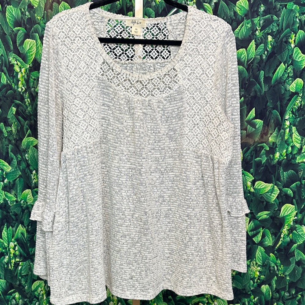 Style & Co. Soft Gray Textured Sweater XL